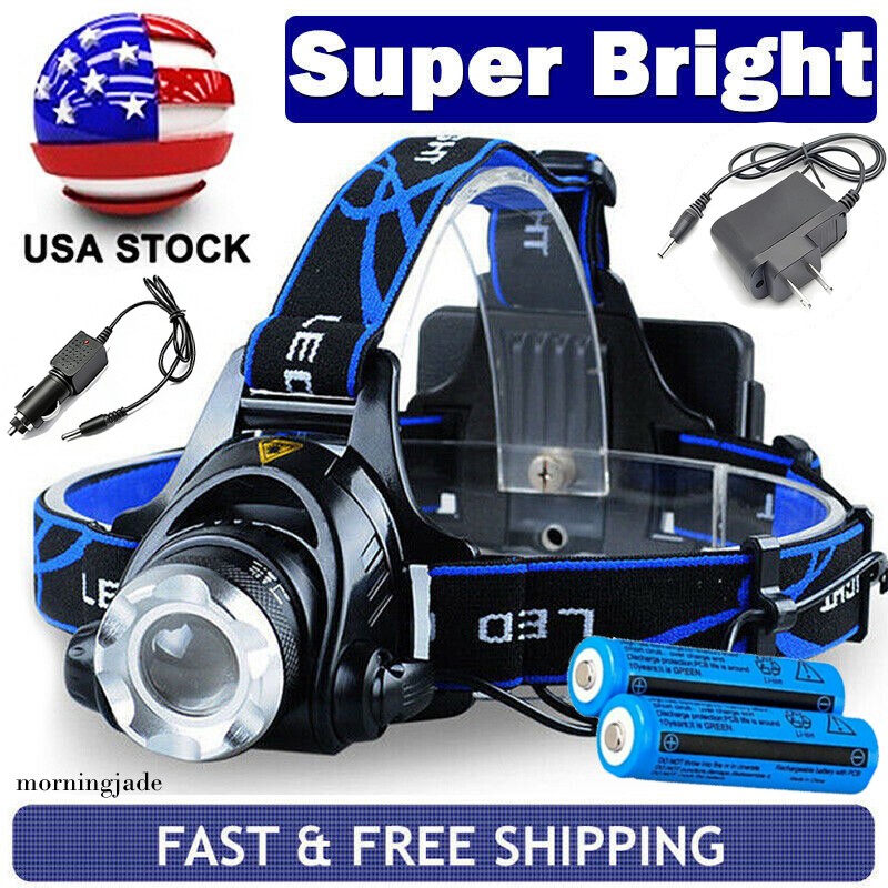 9900000LM Super Bright LED Headlamp Rechargeable Headlight Flashlight Head Torch
