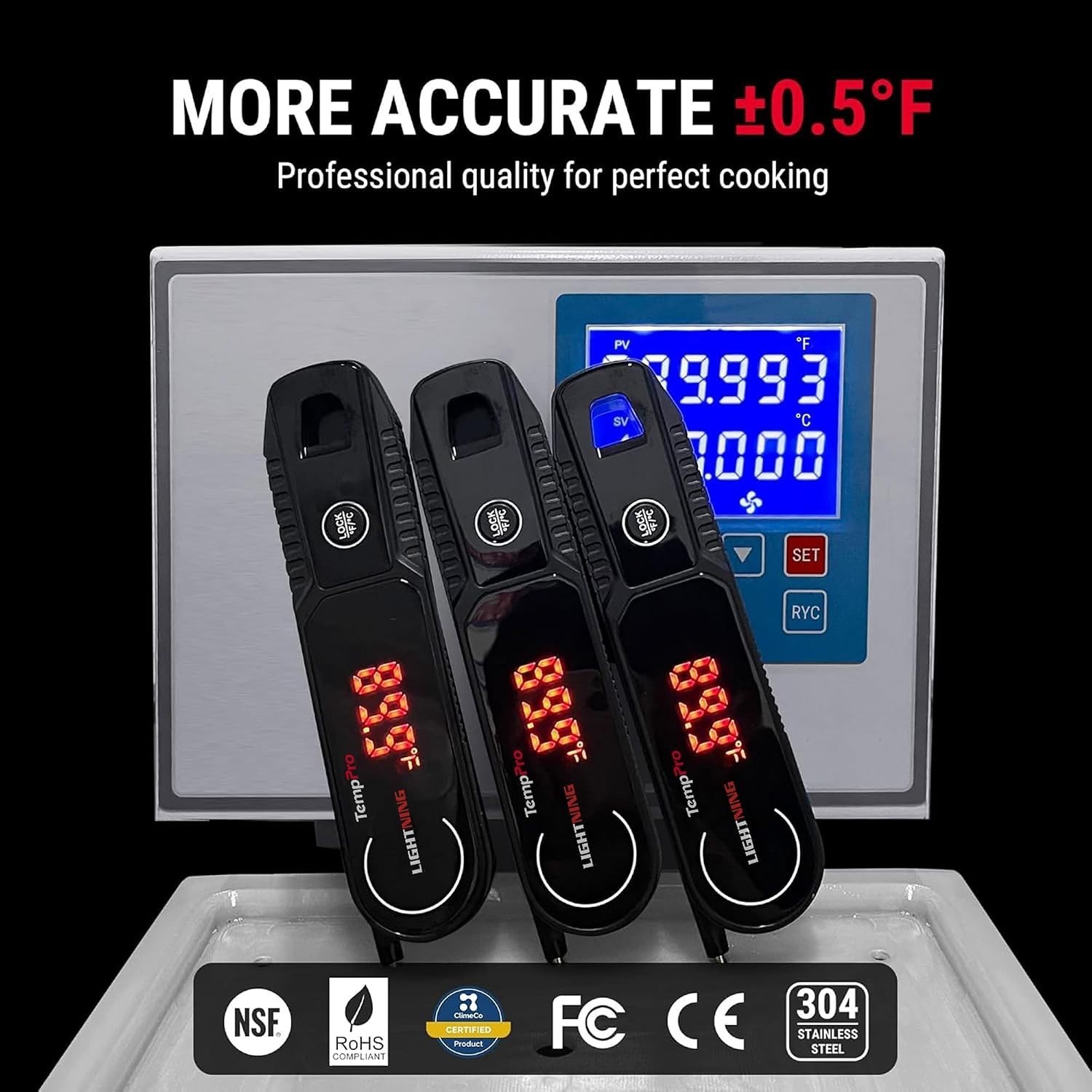 Digital Meat Thermometer with Fast Reading, Waterproof Design & Lock Feature