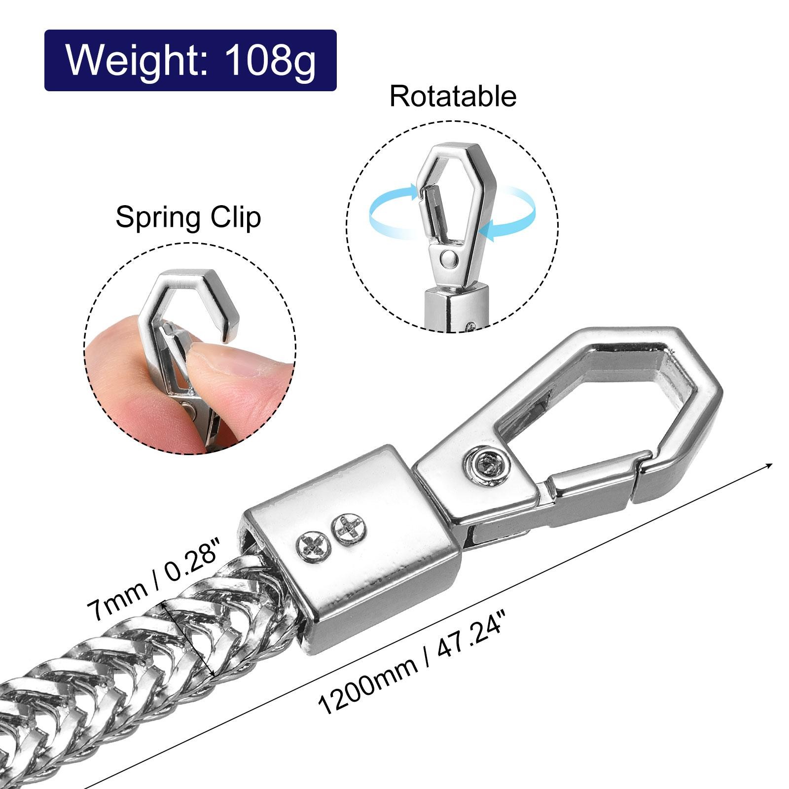 47" Purse Chain Strap Purse Handle Cross Body Shoulder Replacement Strap, Silver
