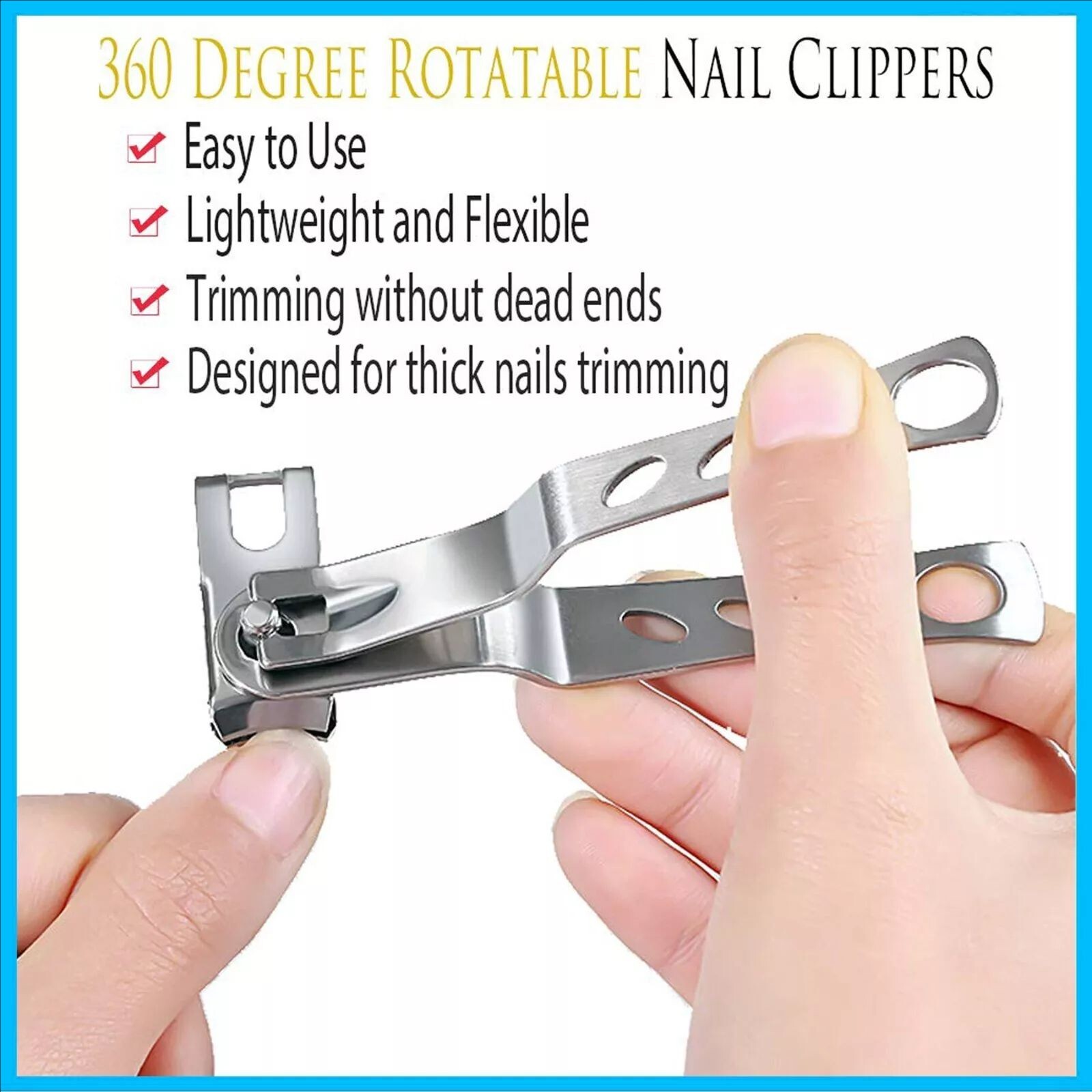 2PCS Stainless Professional Extra Large Toenail Clippers for Heavy Duty Toe Nail