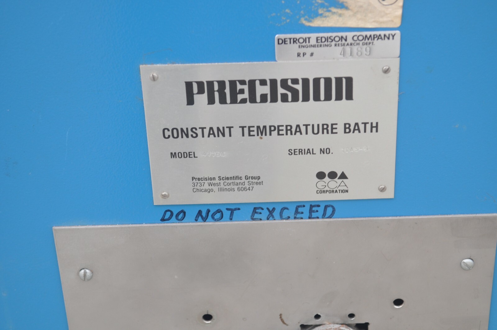 PRECISION SCIENTIFIC GROUP MODEL 41164 CONSTANT TEMPERATURE BATH WORKING PULL