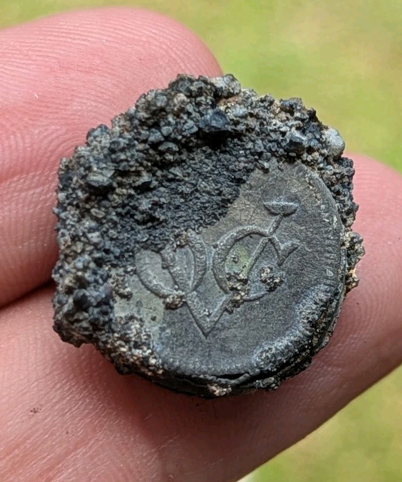 Netherlands East Indies VOC Tin Doit Noodmunt Duit 1796 / 1797 Fossil Coin_a426