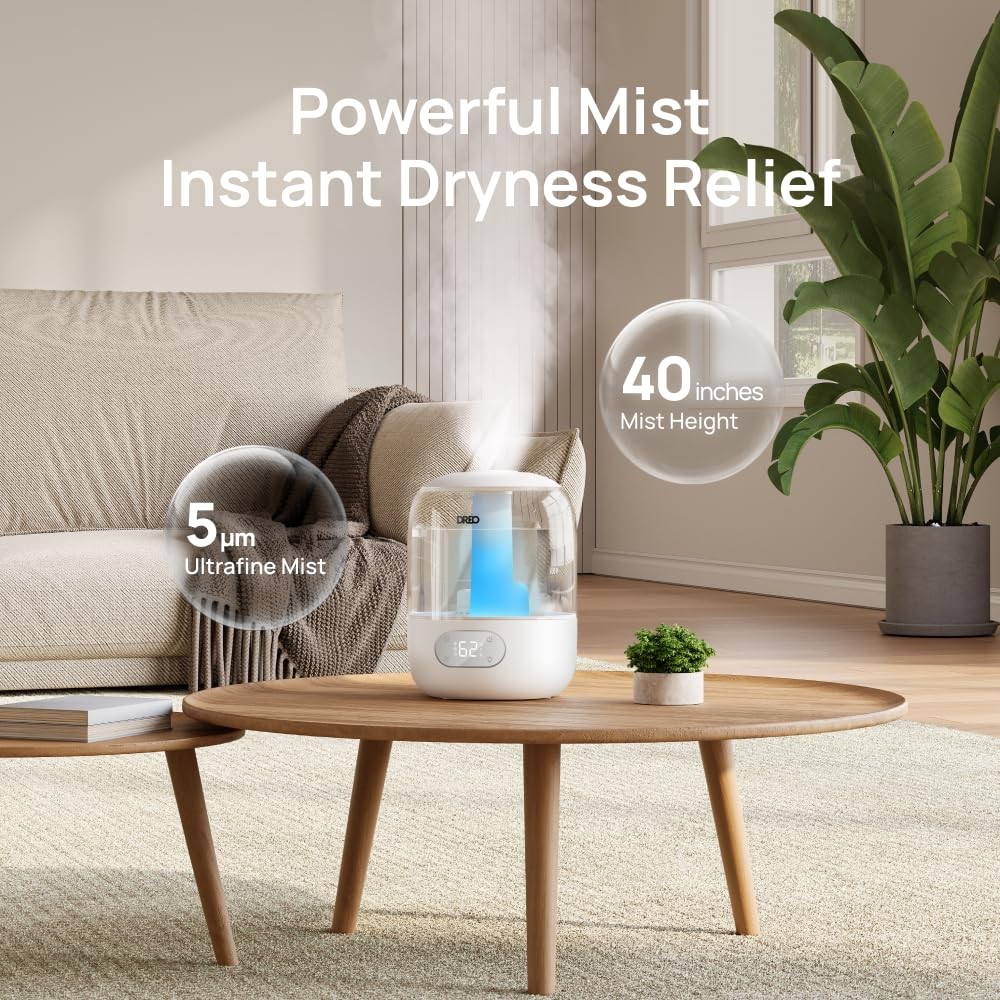 3L Ultrasonic Cool Mist Humidifier for Bedroom 30H Runtime Quiet Aroma Diffuser