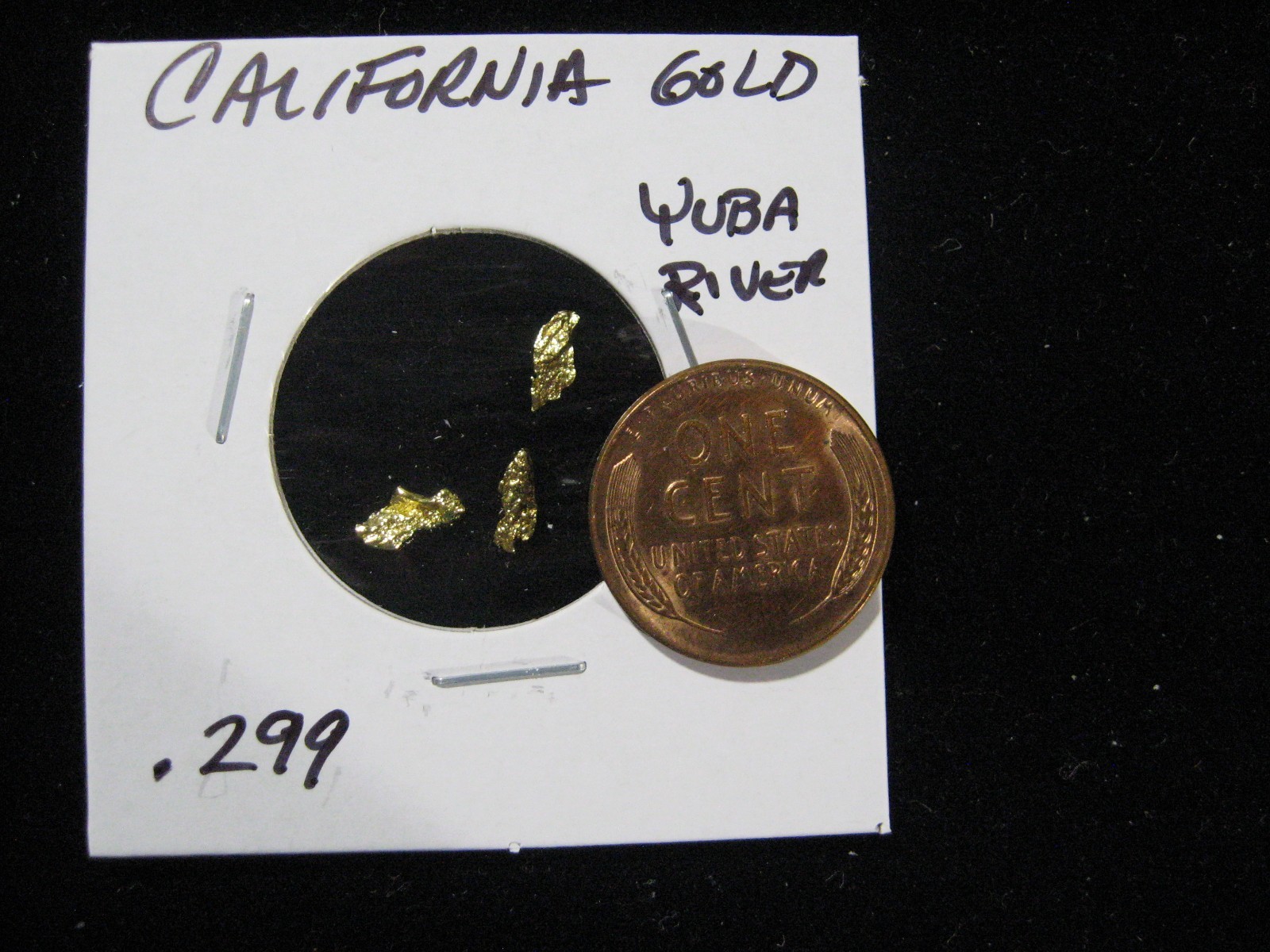 CALIFORNIA GOLD NUGGETS YUBA RIVER  .299 GRAM
