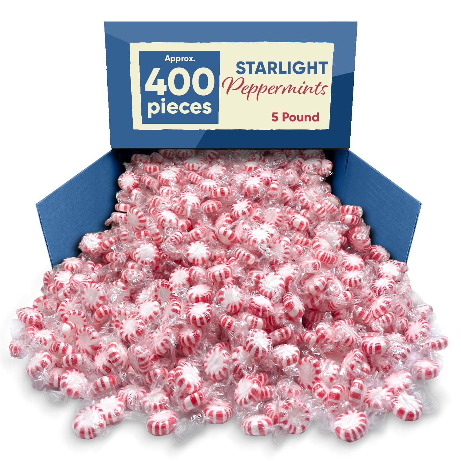 Bulk Starlight Peppermint Mints Candy – Individually Wrapped – 5 Lb Bag