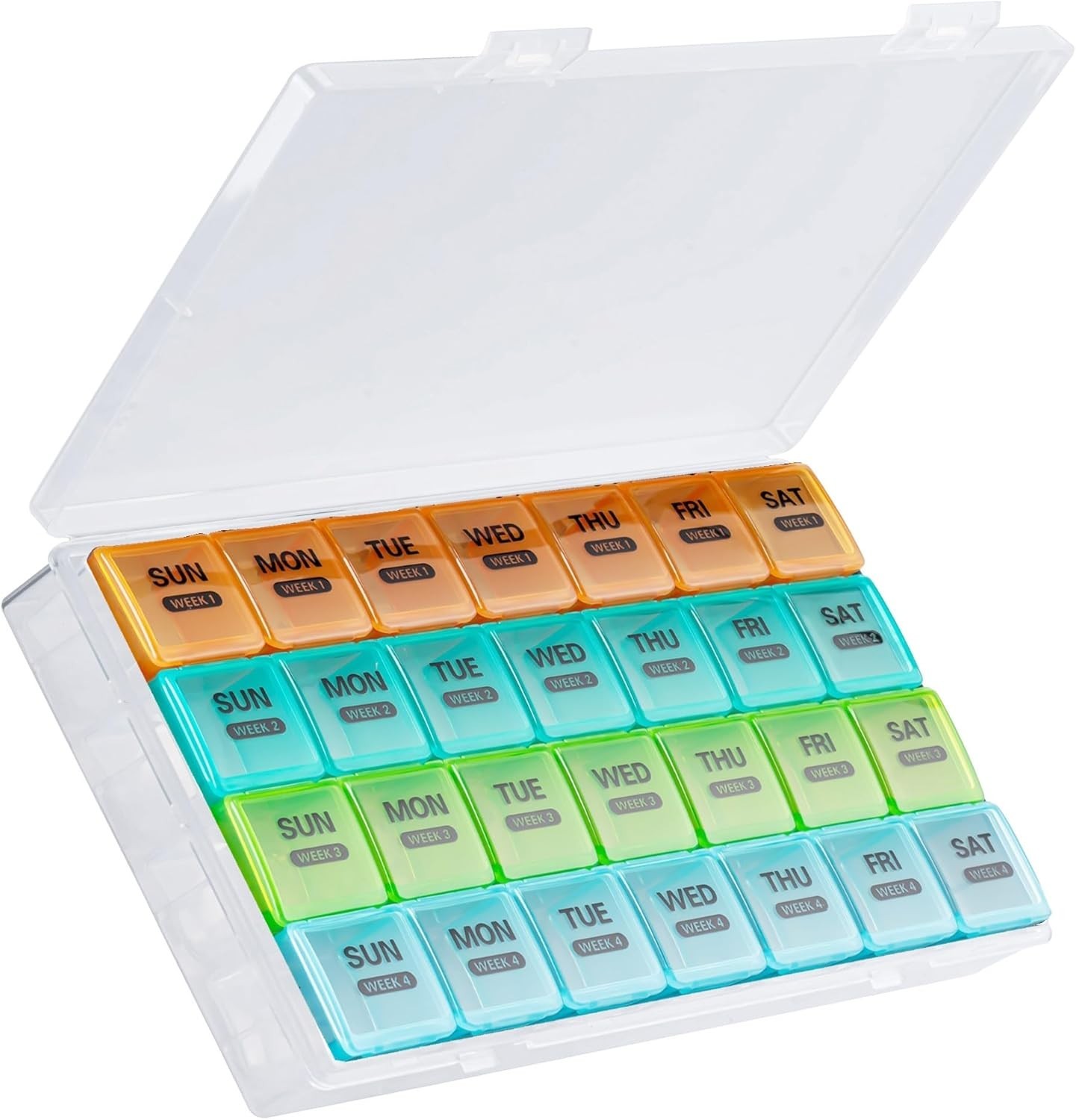 Monthly Pill Organizer 28 Day Pill Case 1 Time a Day 4 Weeks Pill Case Container