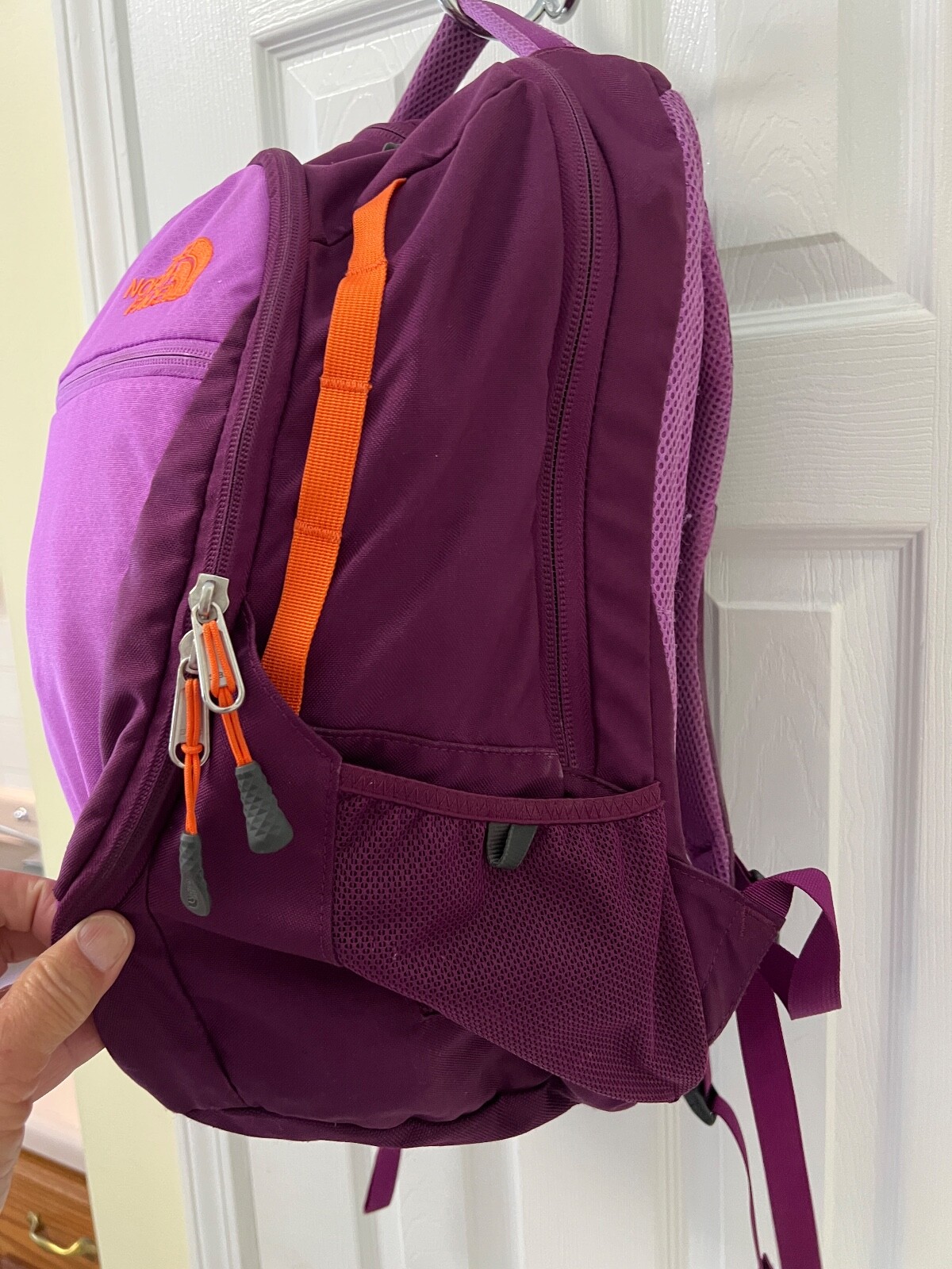 The North Face Pivoter Purple/Chartreuse backpack, GUC