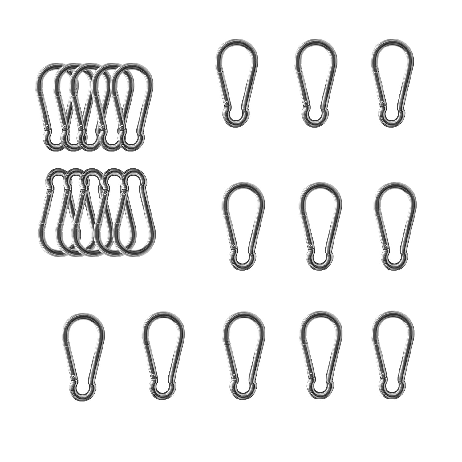 10PCS M5 Spring Snap Hook Carabiner, 220LBS Heavy Duty Carabiner M5, 10Pcs