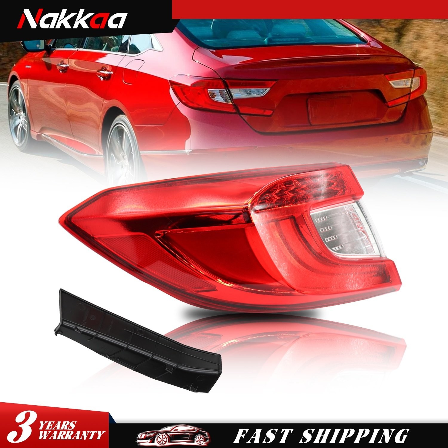 LED Left Driver Outer Tail Light For Honda Accord 2018-2022 Rear Taillamps Brake