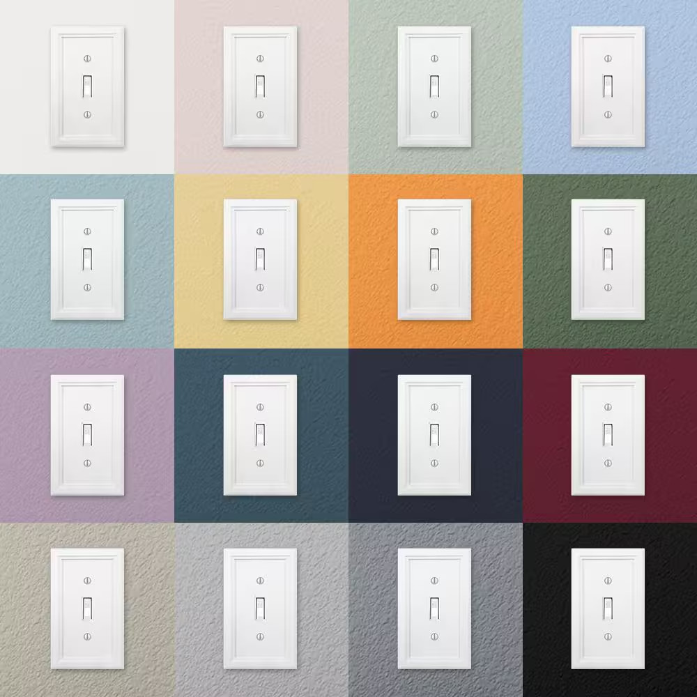 Elly 3 Gang Toggle Composite Wall Plate - White
