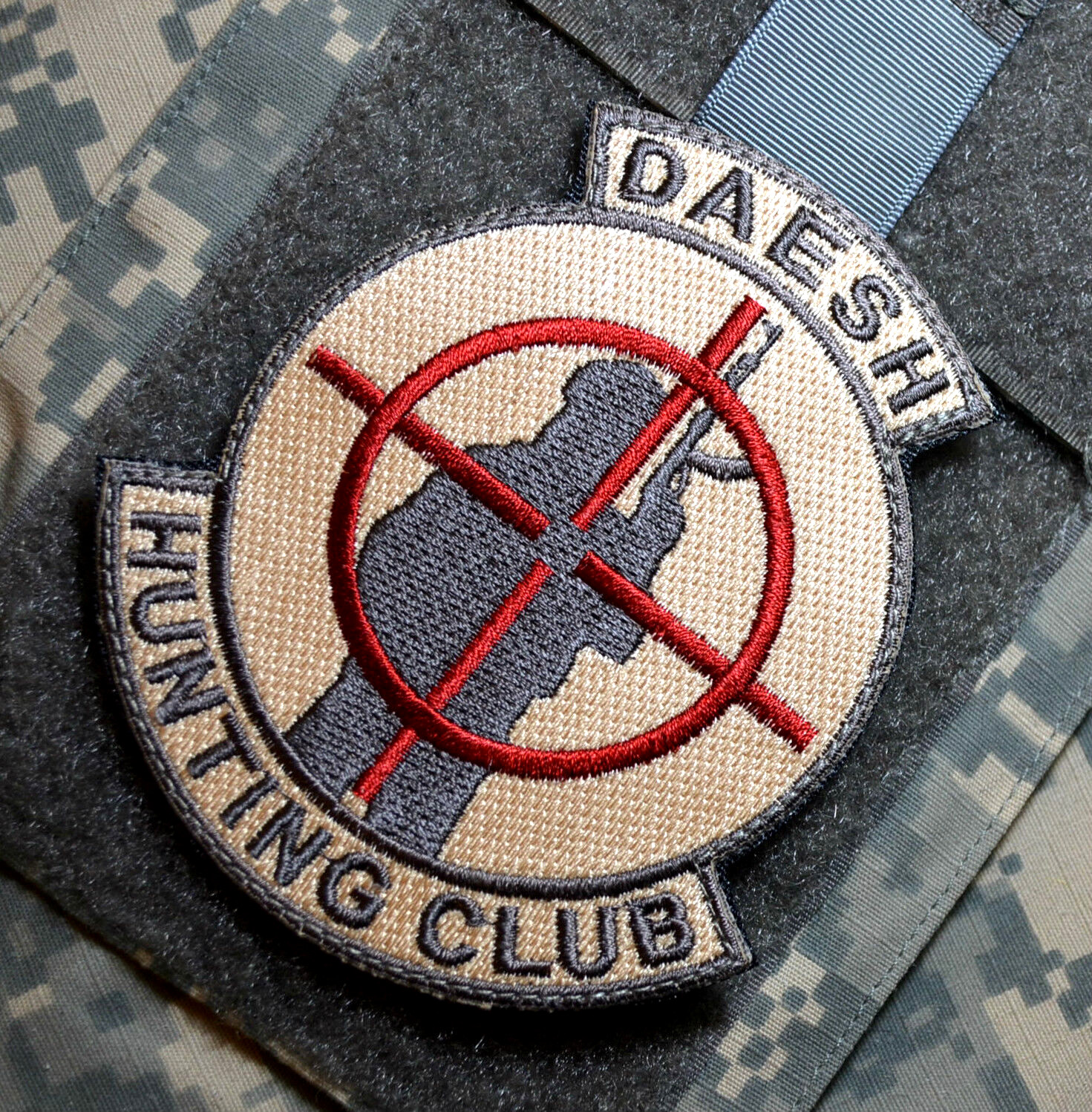 ANTI-ISIS SYRIA-IRAQ KURDISH PESHMERGA VOLUNTEER DAESH HUNTING CLUB vêlkrö PATCH