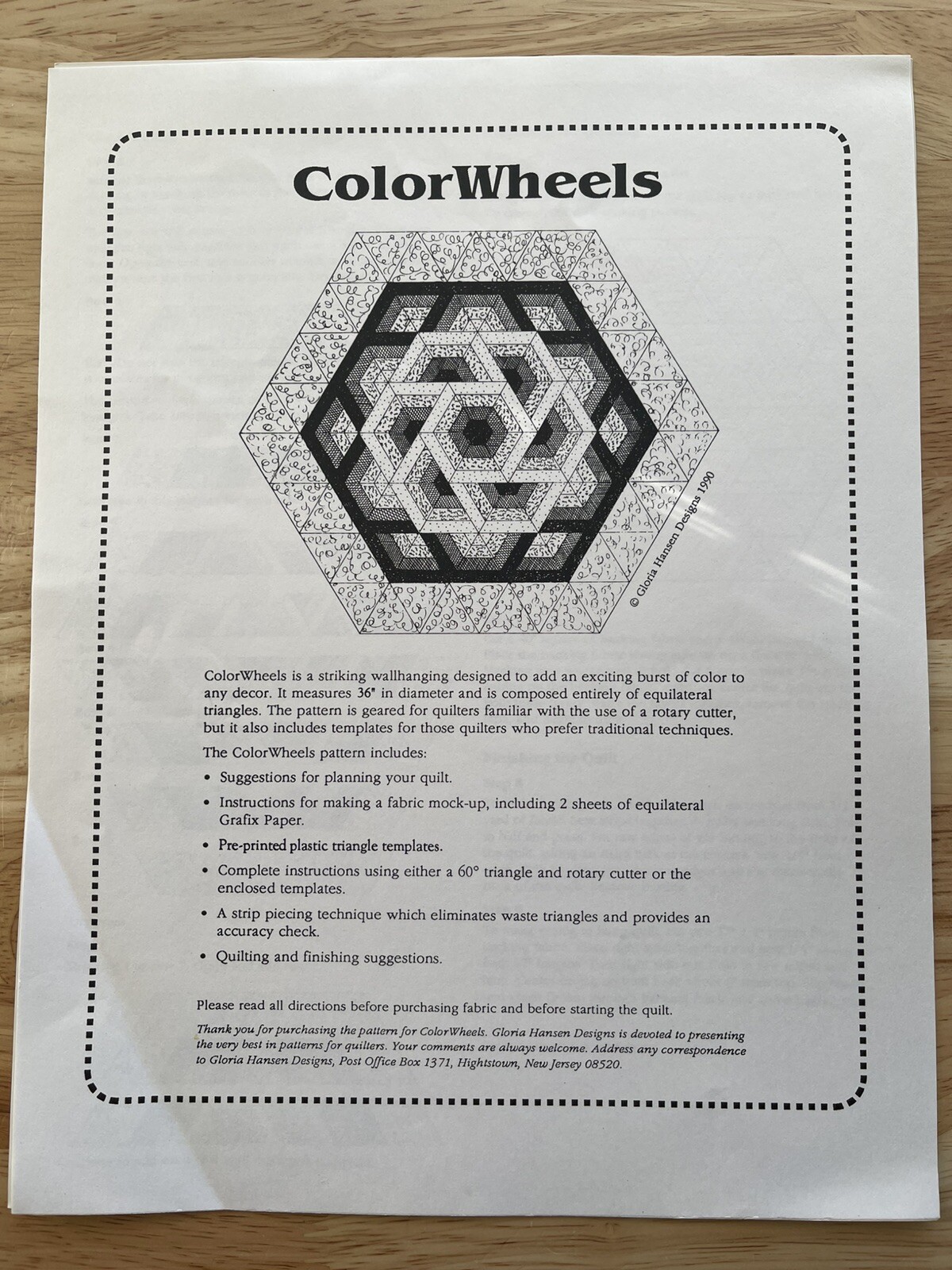Color Wheels A Wall Hanging Pattern For The Intermediate Quilter With Template
