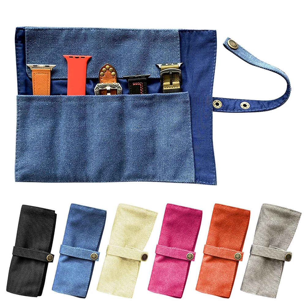 Watch Band Roll Case Travel Organizer Pouch For Apple Watch Straps Storage Bag
