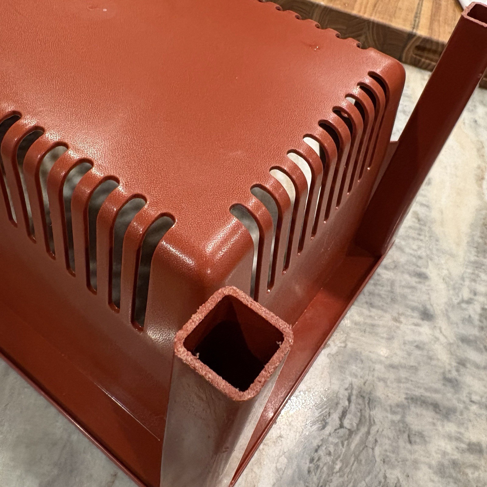Vintage 1970’s Rubbermaid 3009 Stackable Storage Bin Burnt Orange Organizer