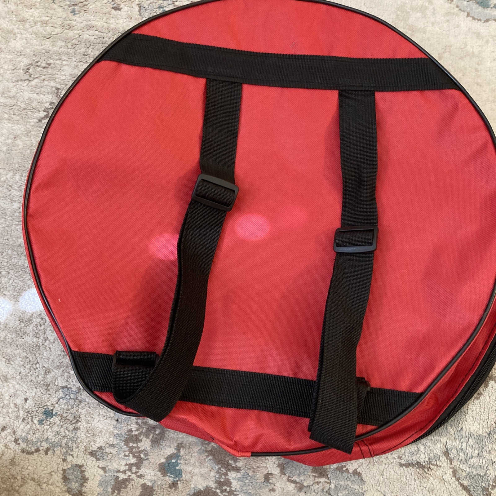 Practice Drum Pad 2 Bags Backpack 12 Inch & Snare Bag Red NICE + 2 drum keys