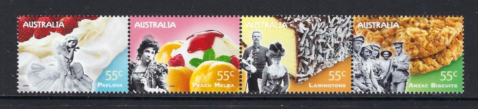 AUSTRALIA #3072b MINT, NH HORIZONTAL STRIP OF 4