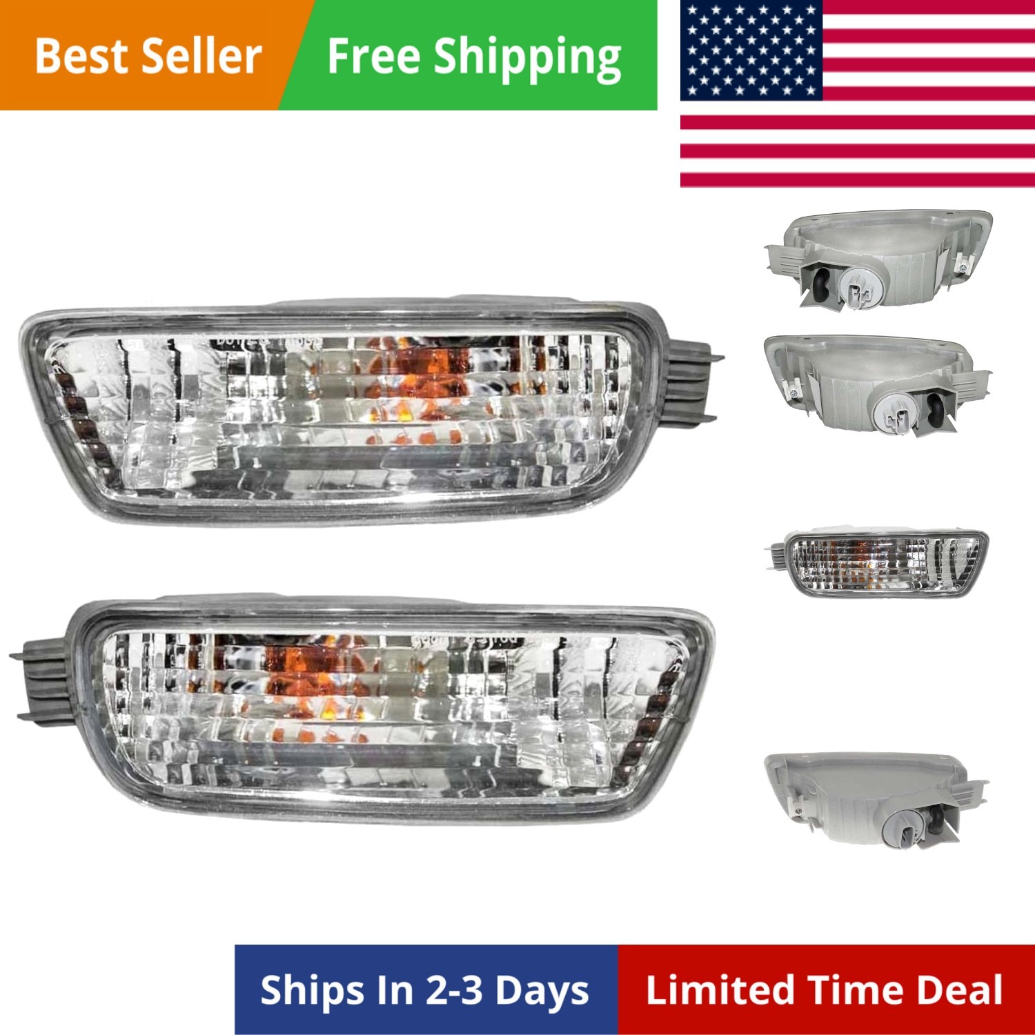 2001-2004 Tacoma Pickup Truck Turn Signal Marker Light Set Left Driver & Righ...