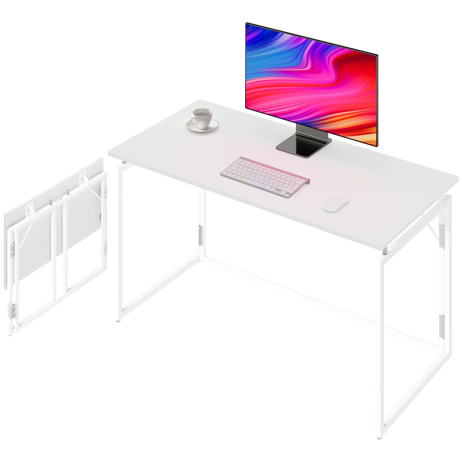 Folding Desk 30 Inch - Small Foldable Desk for Small Space Minimalist, Space ...