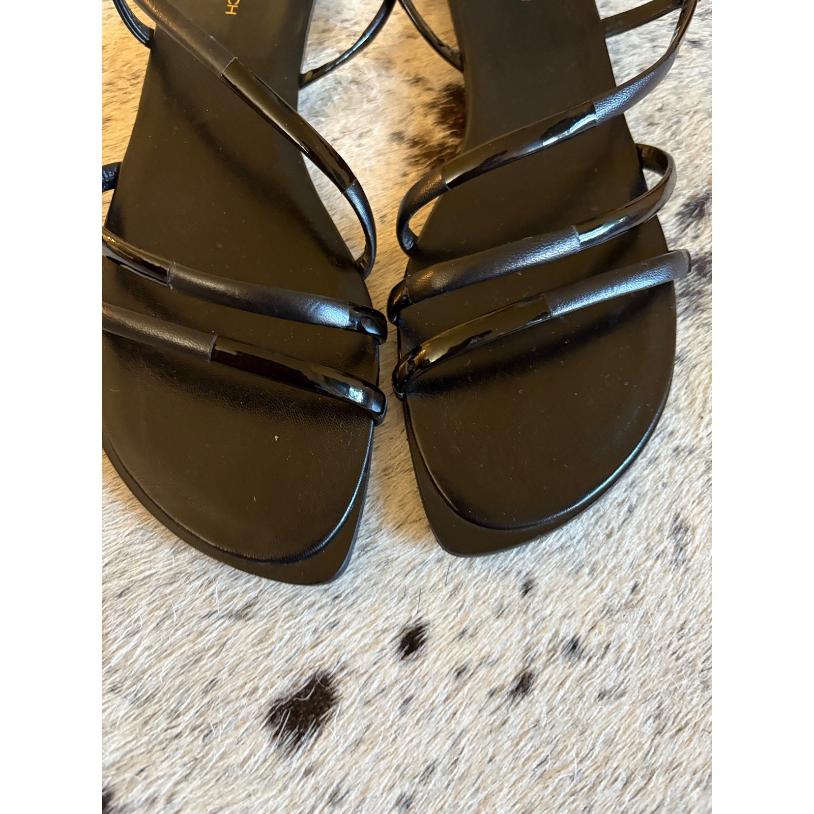 TORY BURCH Split Mignon Multi strap Sandals Size 8.5 In Black