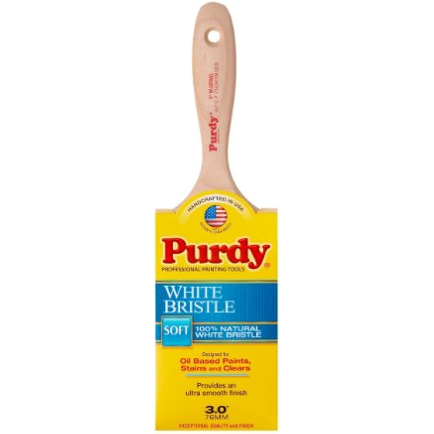Purdy 144380430 White Bristle Series Sprig Flat Trim Paint Brush, 3 inch