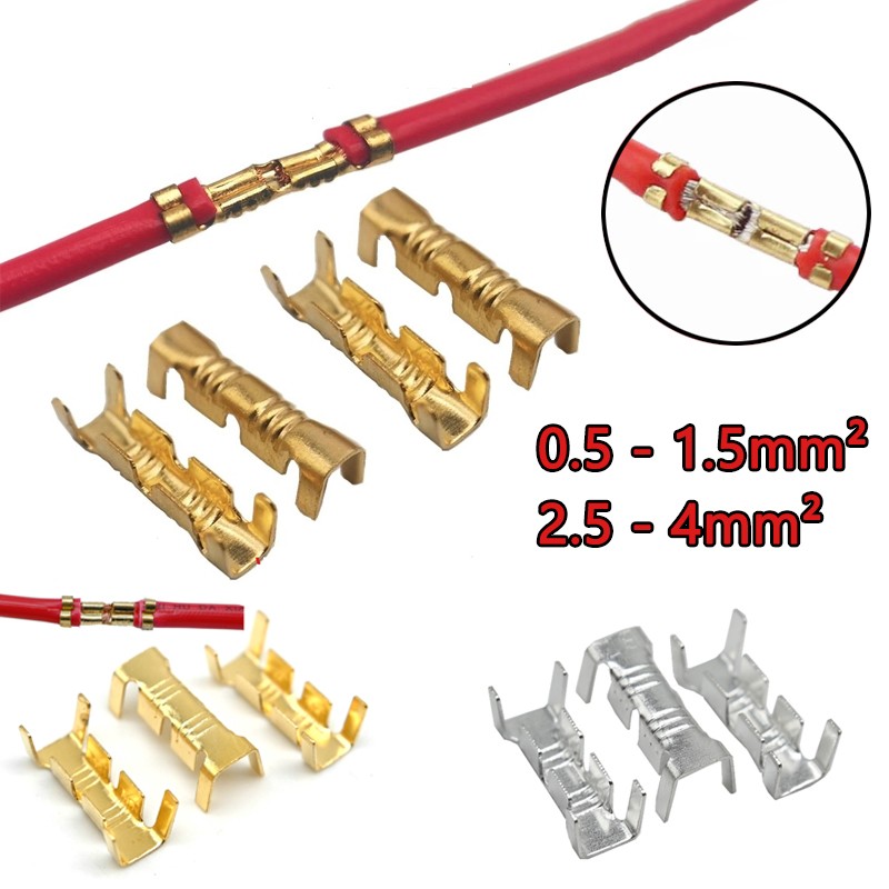 0.5-1.5mm², 2.5-4mm² Car Brass Copper Crimp Terminals Electrical Wire Connectors