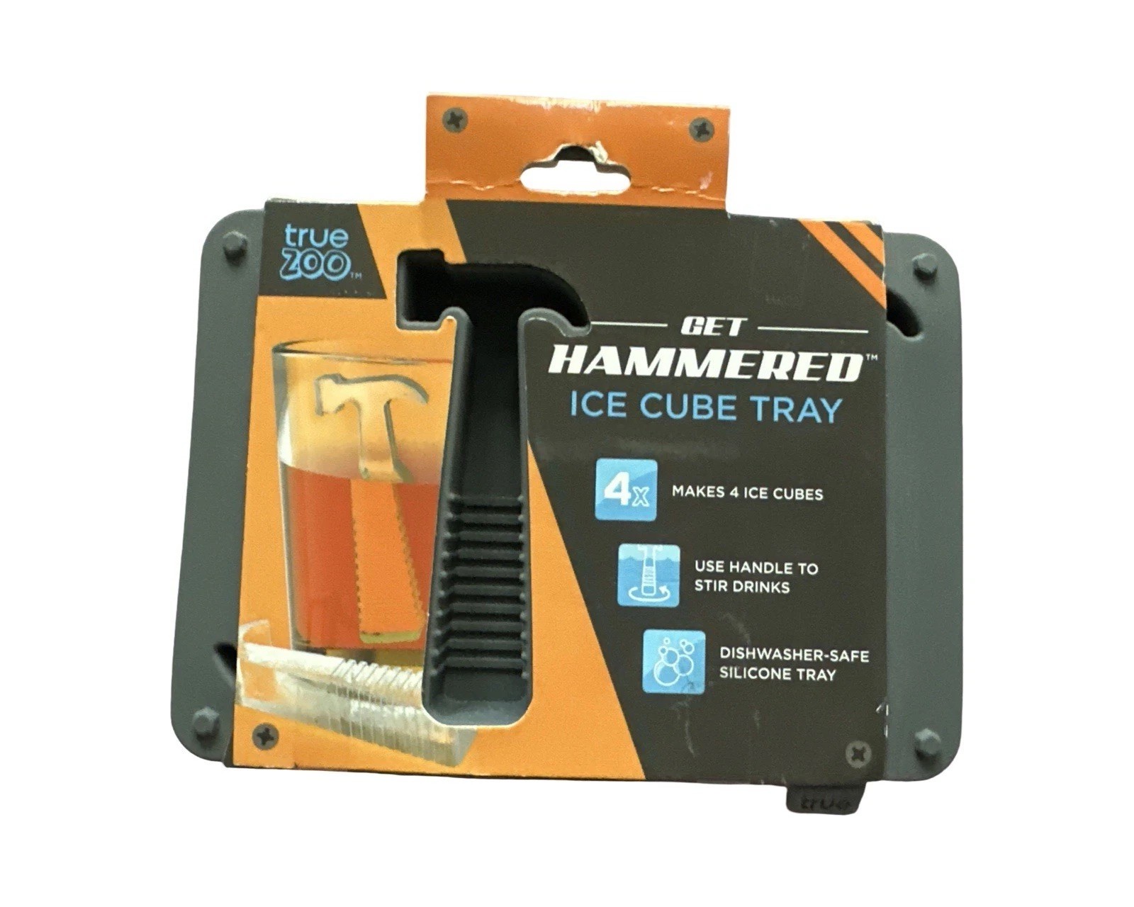 New Get Hammered Silicone Ice Cube Tray Makes 4 Hammer Shaped Ice Cubes