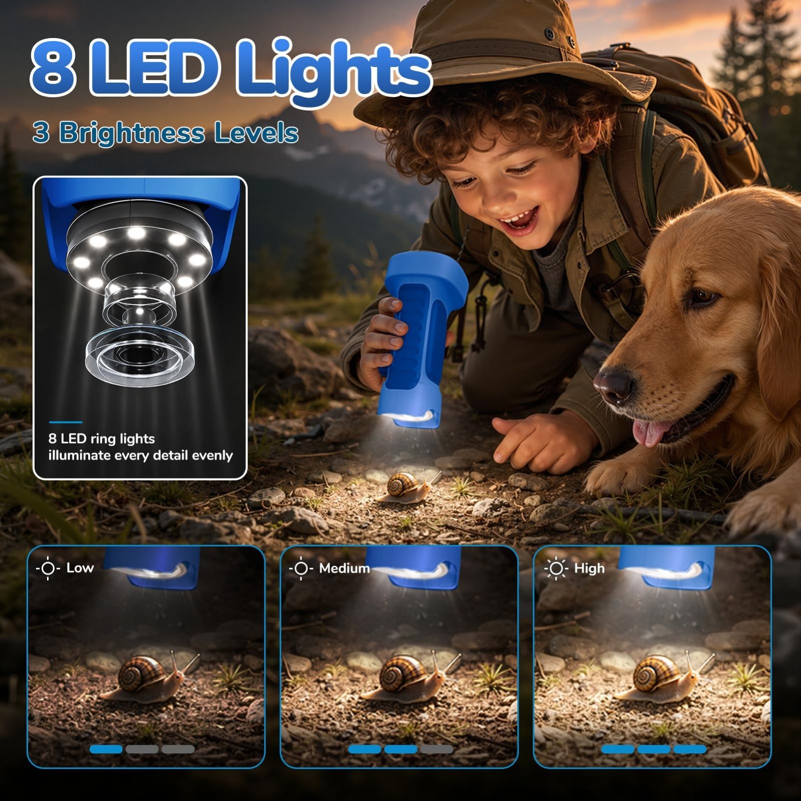 1000X Handheld Digital Microscope for Kids with 2.4" IPS Screen | Portable...