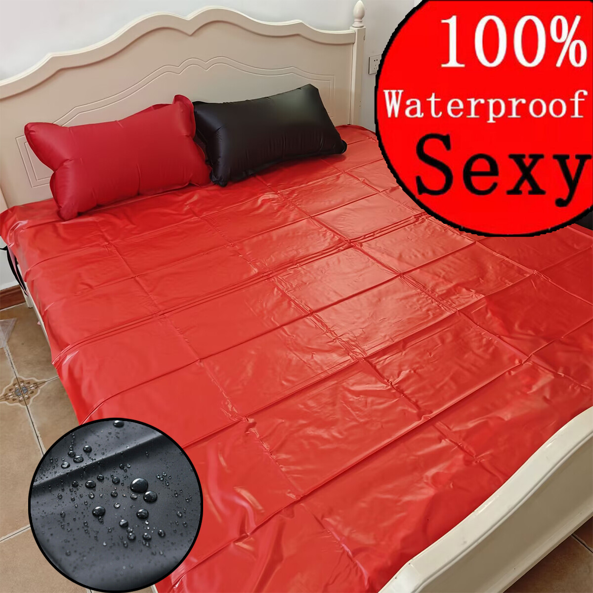 1.8m Sex Wetgames Latex PVC Sheets Bed Sheets Playground Oil/Spa Pad Bed Pillow