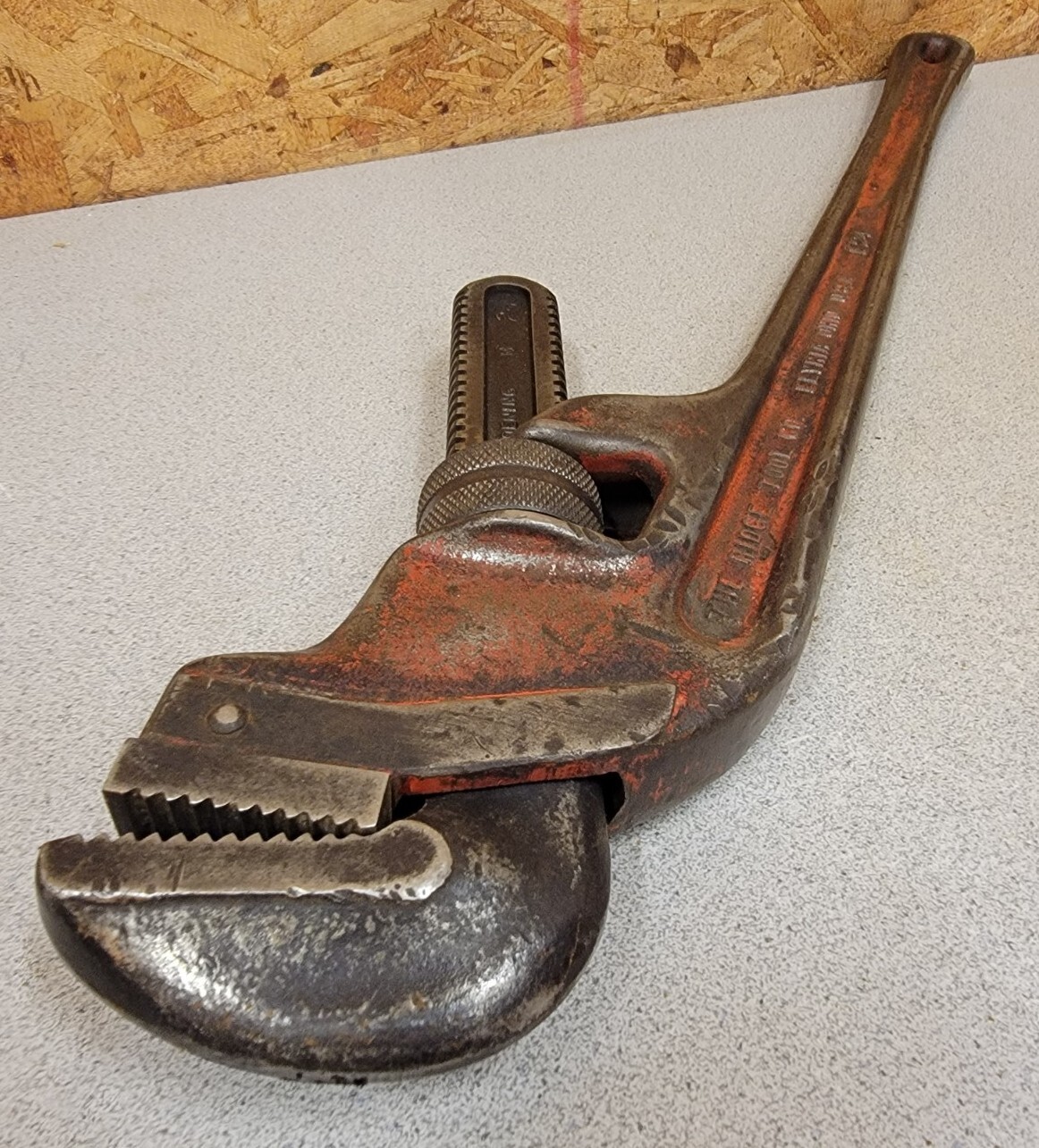 Used RIDGID E-24 Offset Pipe Wrench,Marked B & O Railroad Co. tool