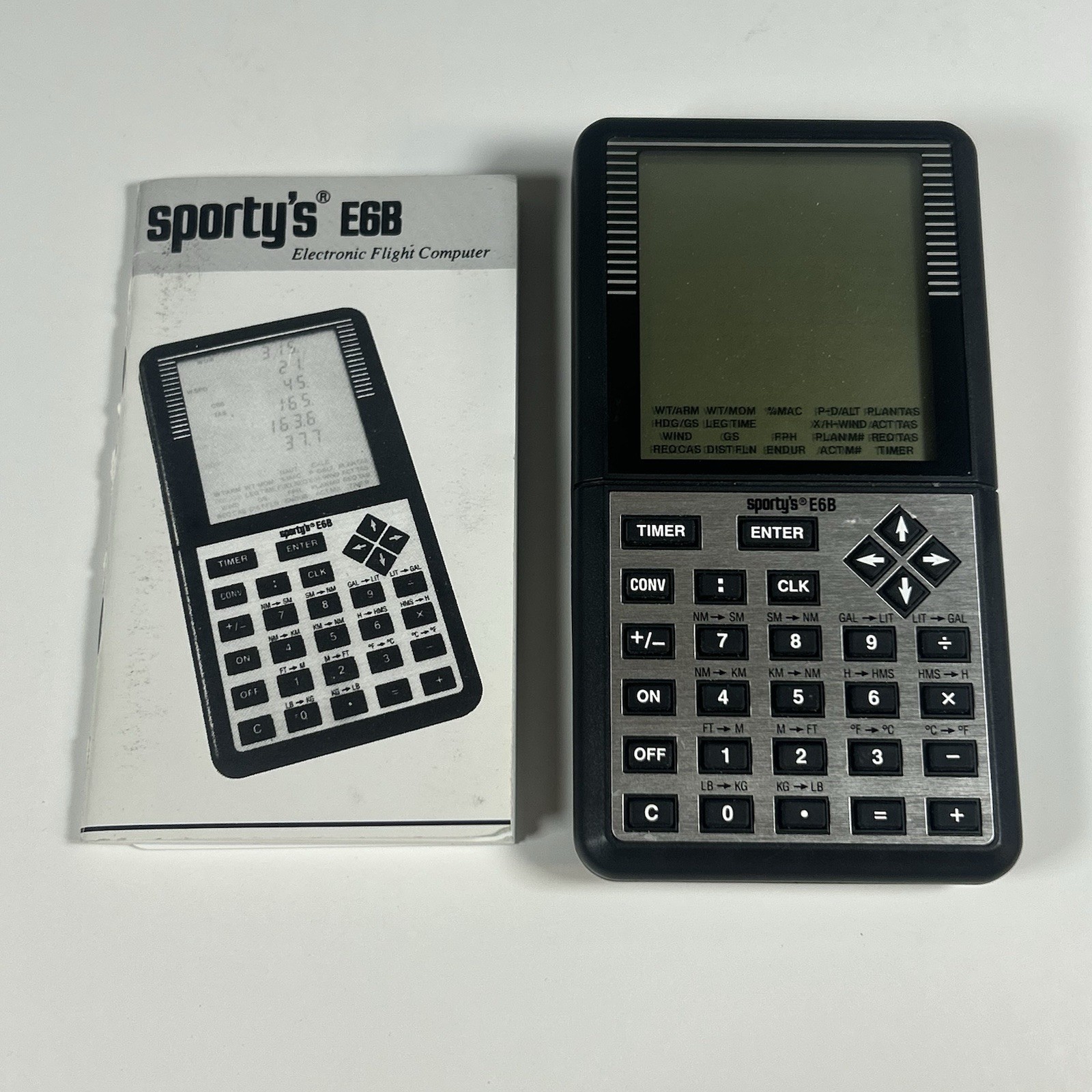 Sporty's E6B Electronic Flight Computer With Book | Working |Corrosion