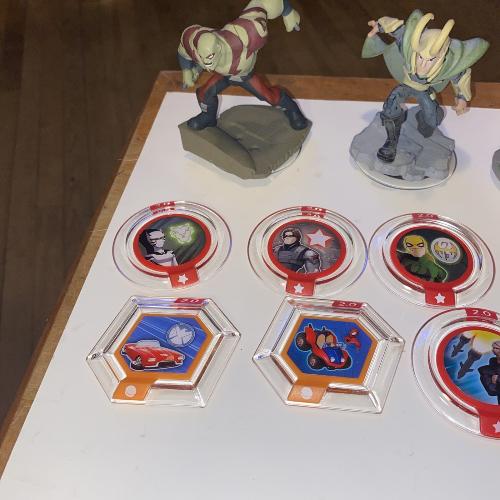 Disney Infinity Figures Lot of 4 Figures & 10 Power Discs