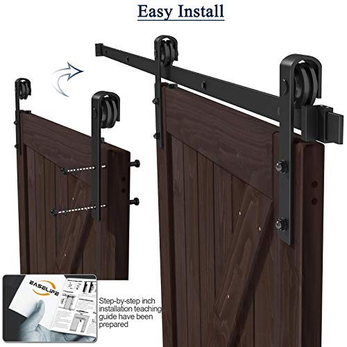 8FT Double Door Sliding Barn Door Hardware Track - 8FT-Double Door Kit