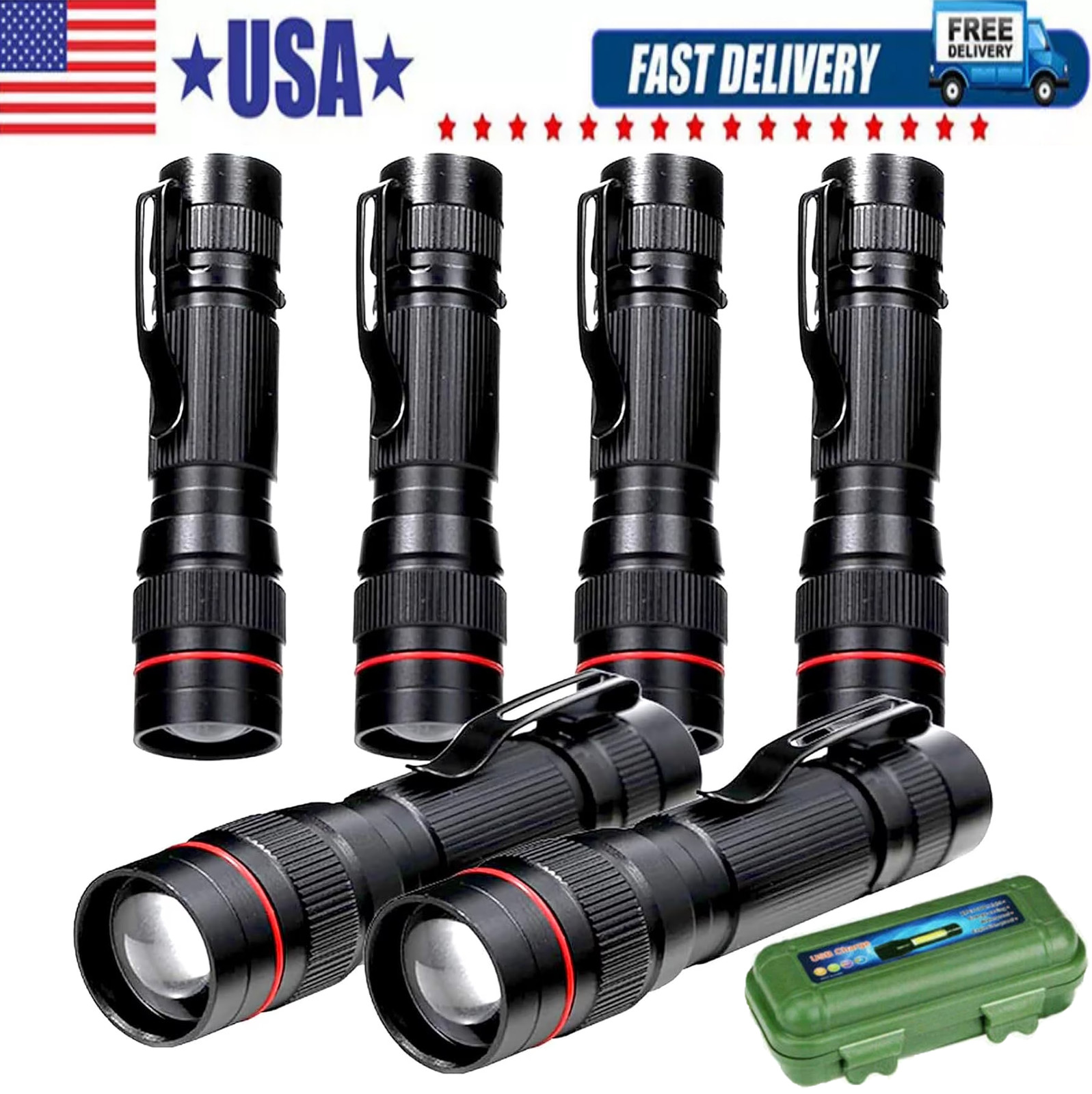 35000000 lumens Small LED Mini Flashlight Pocket Super Bright Torch Rechargeable