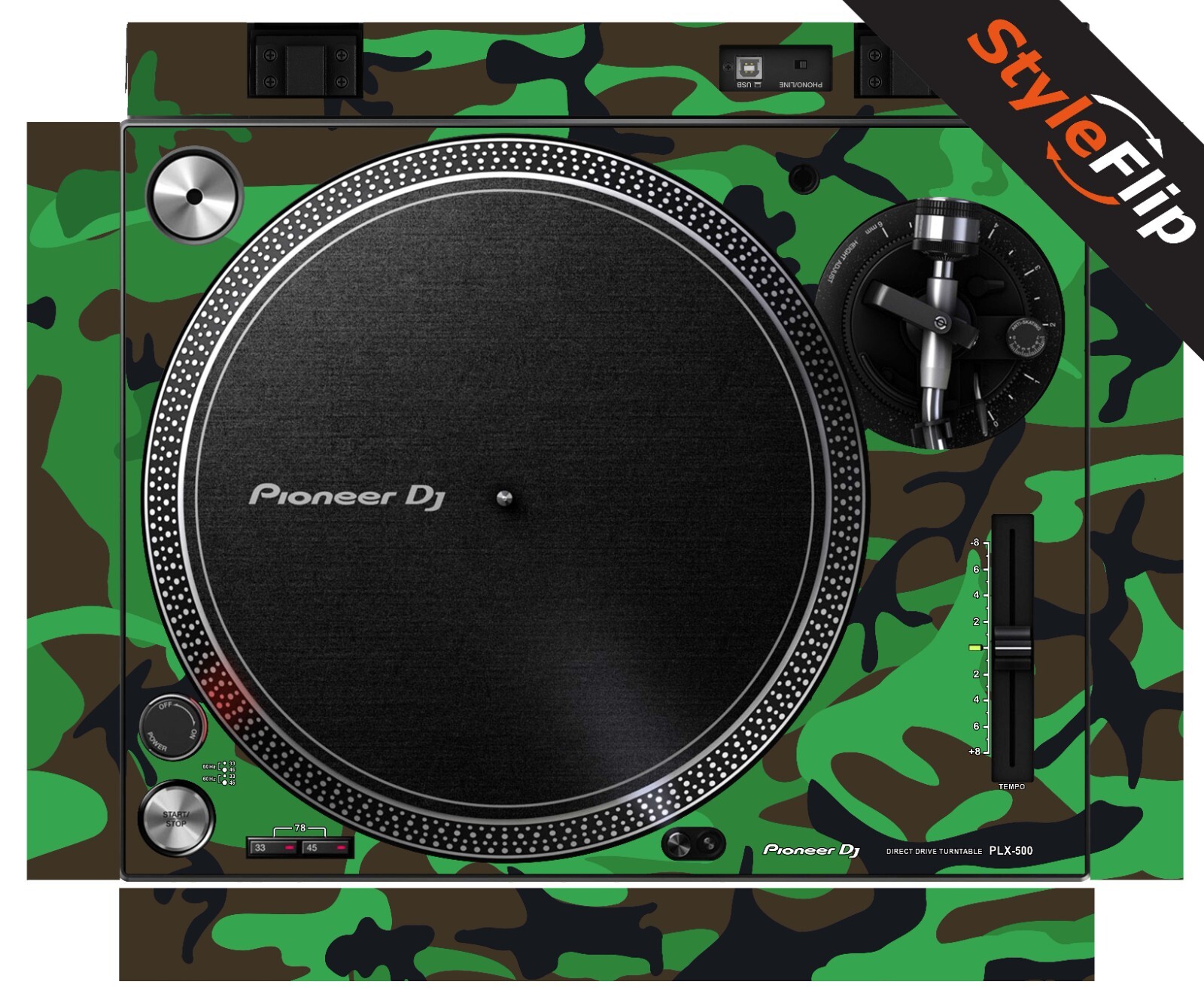 Pioneer PLX-500  | Green Camo | Protective Decal | StyleFlip Skins
