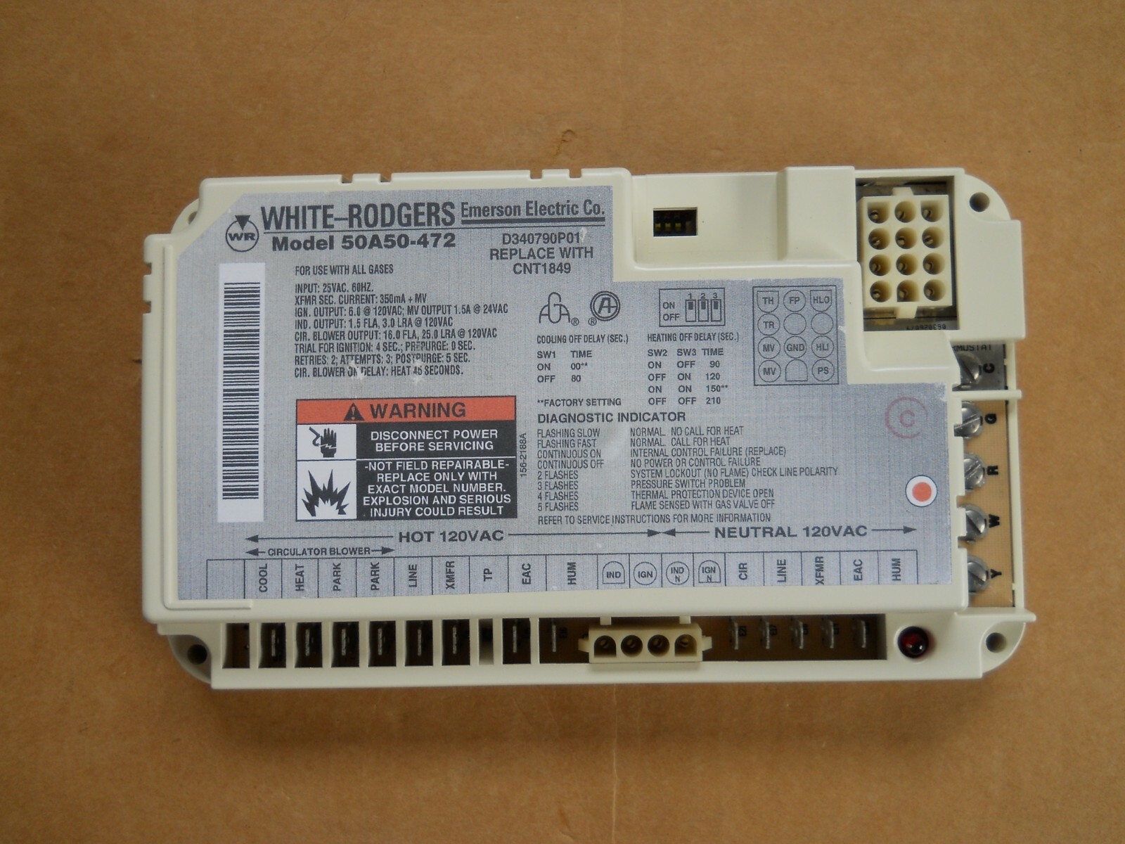 New OEM 50a50-472 White Rodgers Control Board 50A50-472