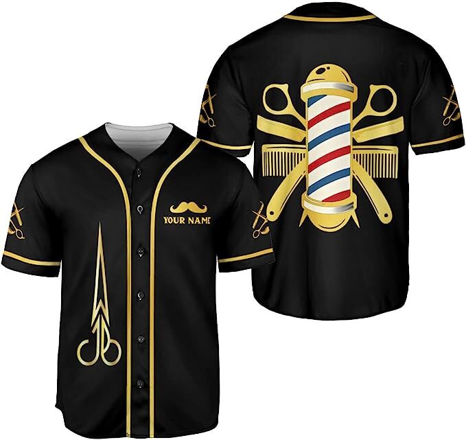Personalized Baber Shop Baseball Jersey, Hairdresser Baseball Jersey Barber Life