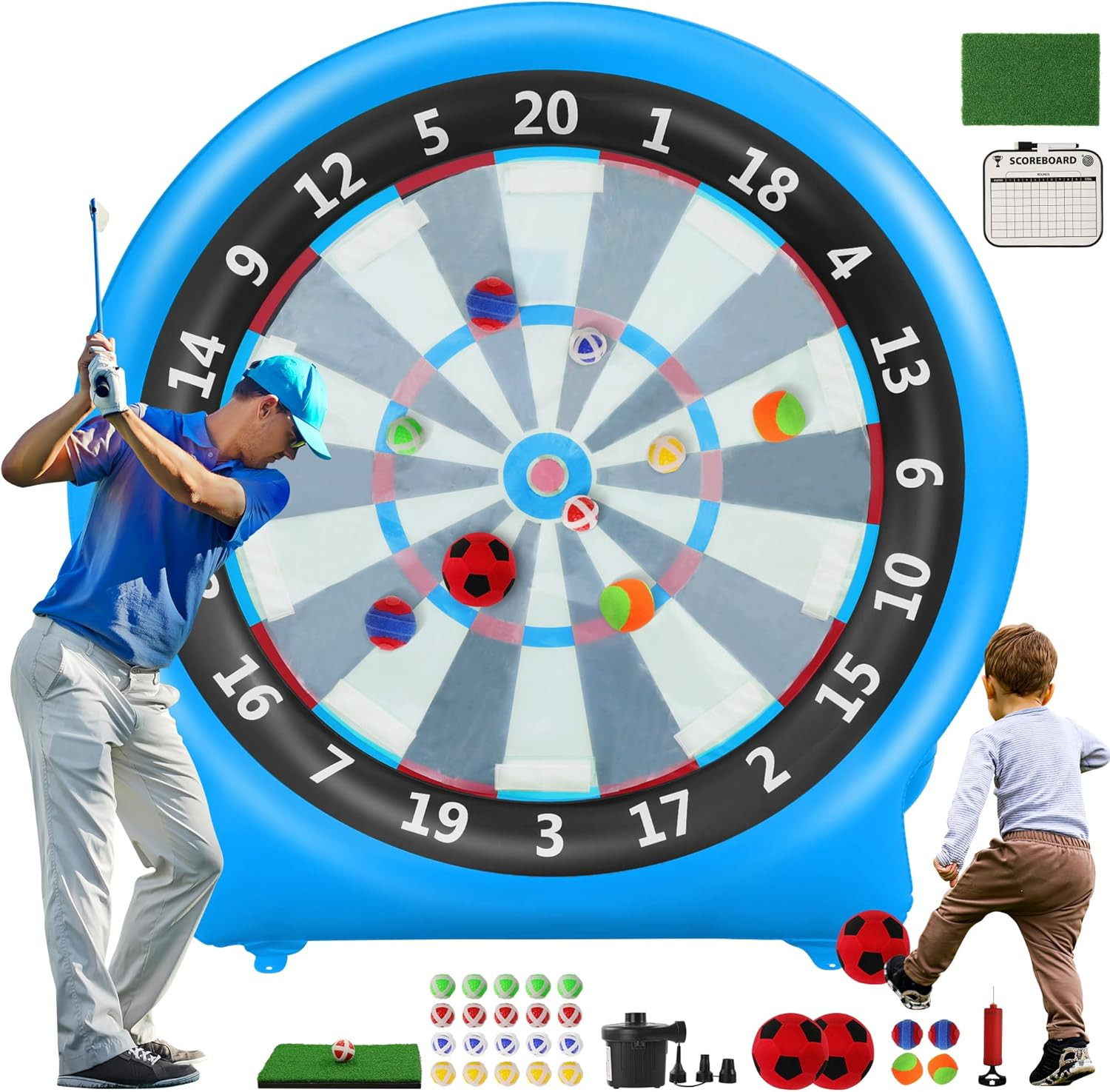 Giant Inflatable Dartboard, Giant Outdoor Indoor Games Giant Kick Darts Soccer D
