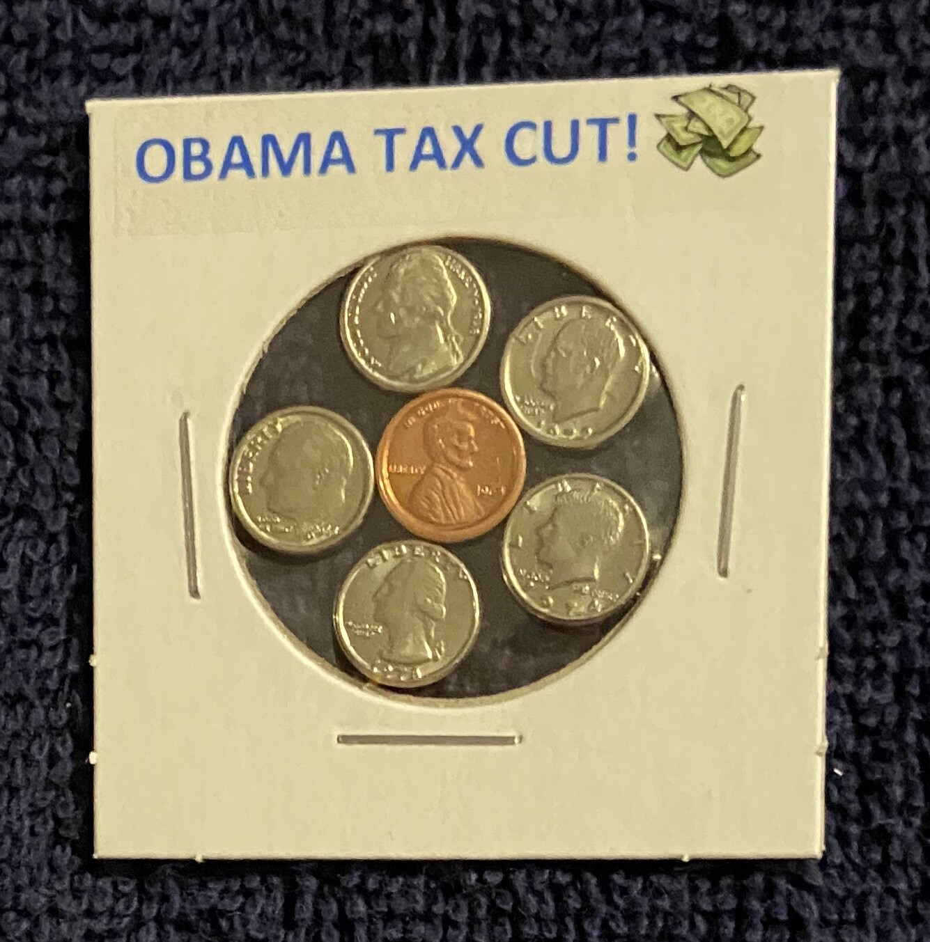 "OBAMA TAX CUT" - MINI MODERN U.S. COINS SET IN HOLDER
