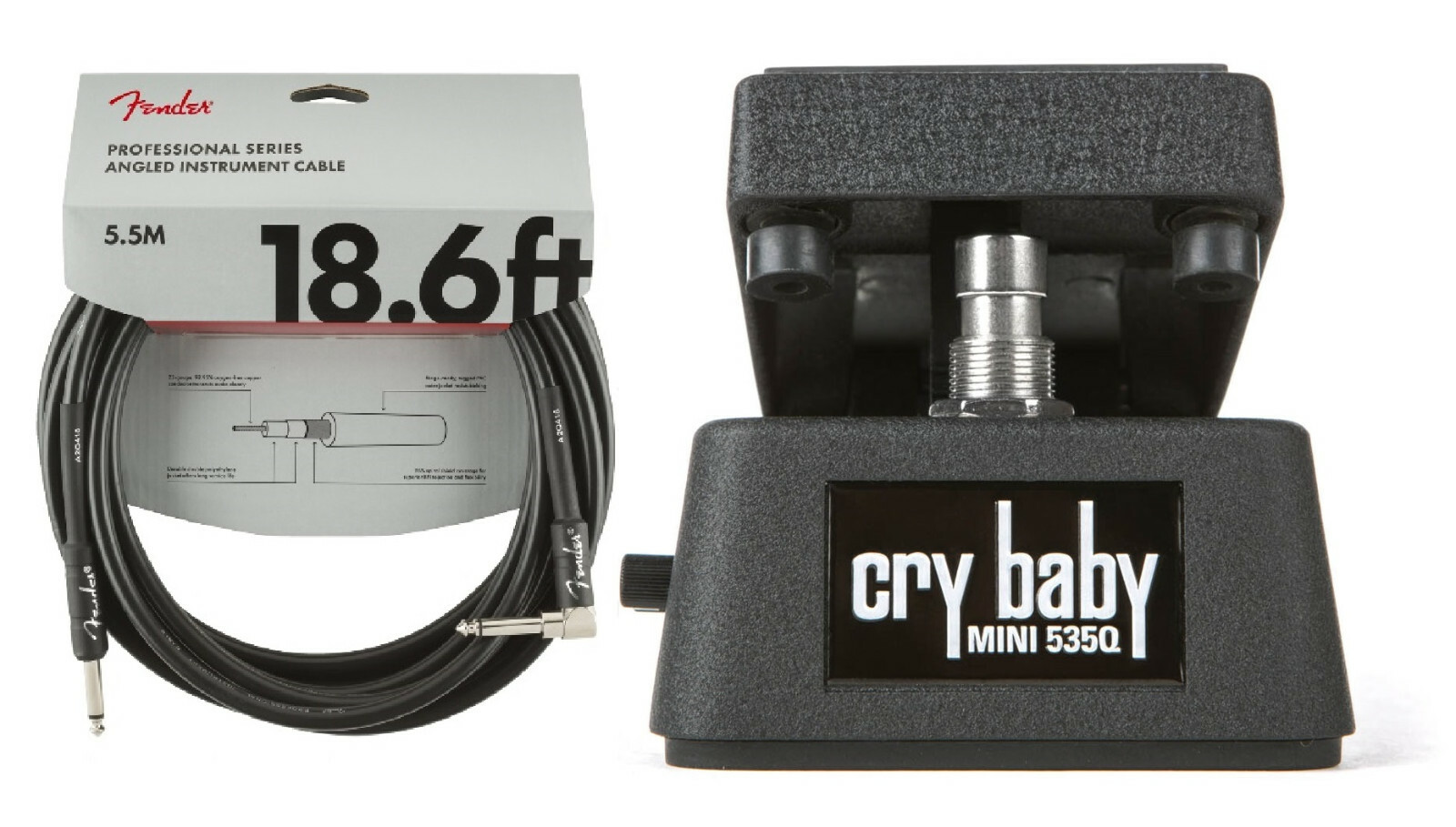 Jim Dunlop Cry Baby Mini 535Q Wah Guitar Pedal CBM535Q Half Size ( FENDER 18FT )