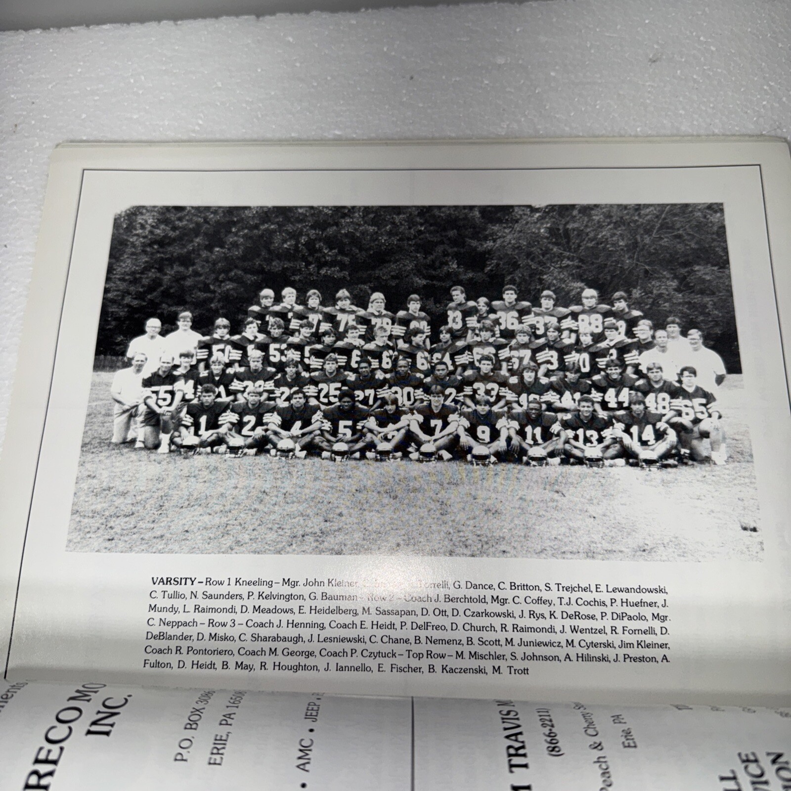 1985 Cathedral Prep School Erie Pa Football Program