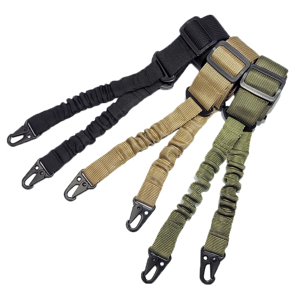 Heavy Duty Tactical 2 Point Sling Strap Bungee Rifle Gun Sling with Metal Hook