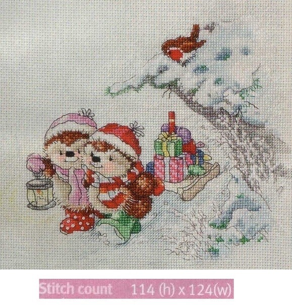 HEDGEHOG SPECIAL DELIVERY  CROSS STITCH PATTERN ONLY    EK - ESW