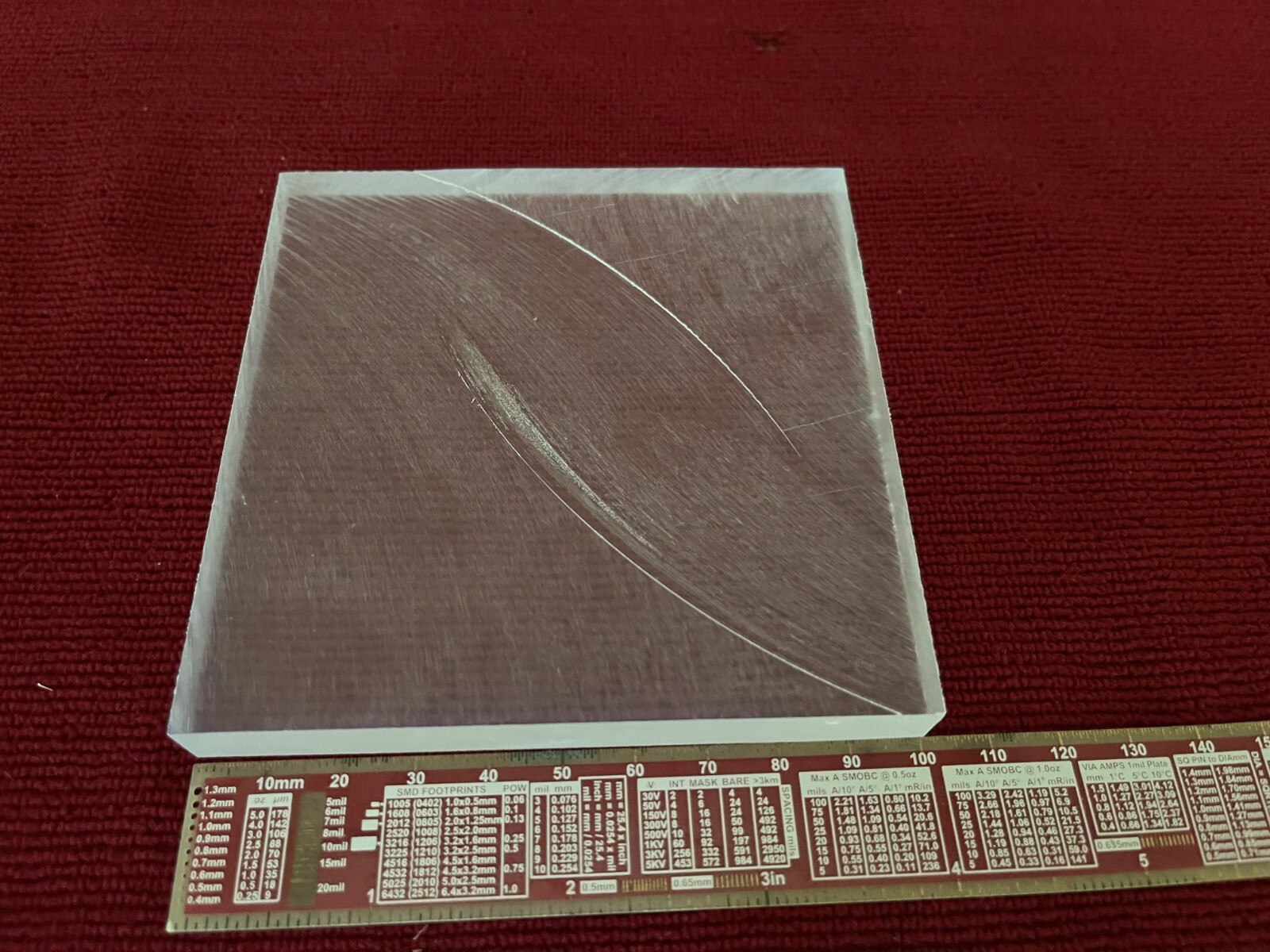 Bicron BC412 Plastic Scintillator 10x10x1 cm Detector Project (1 Face Polished)