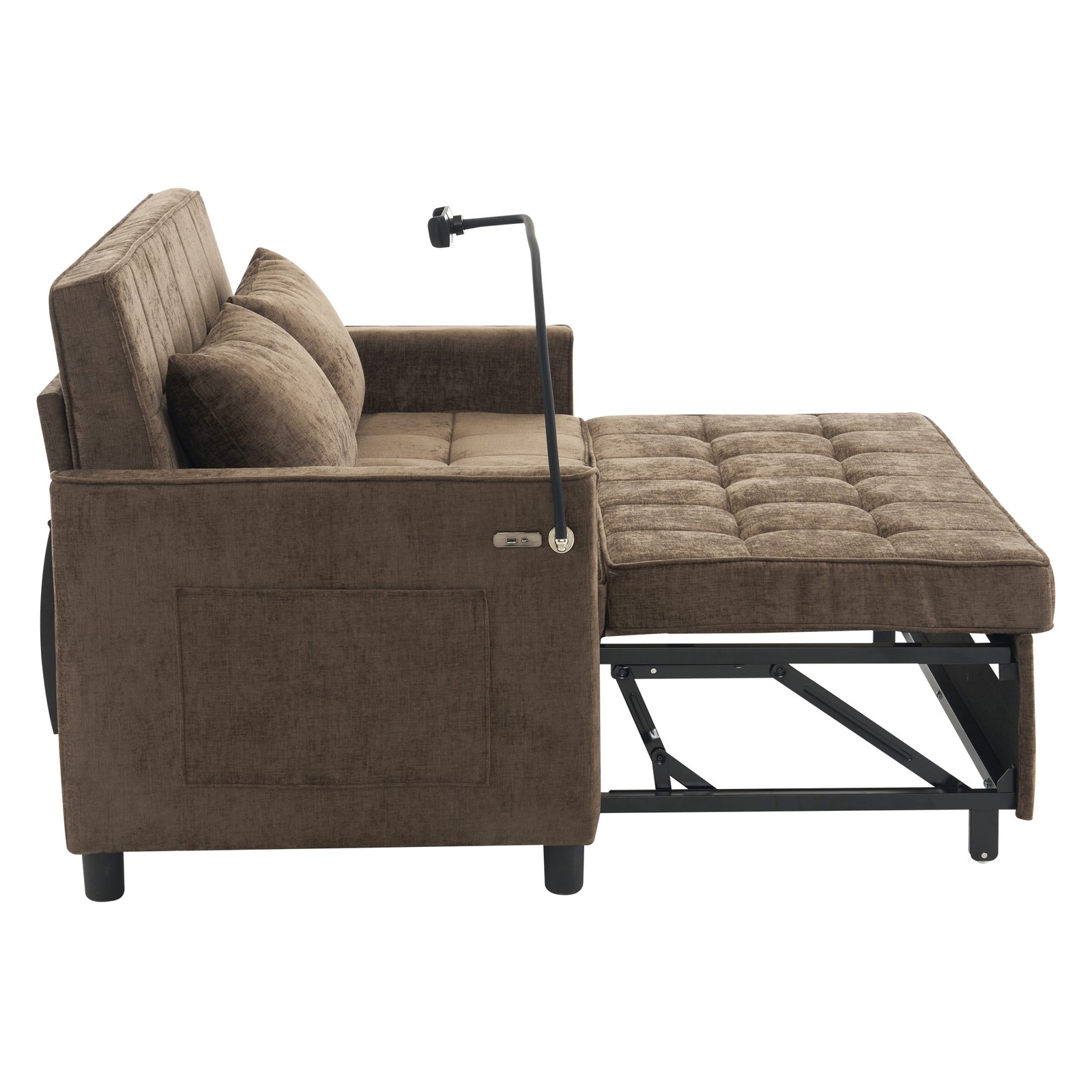 56.9" Loveseat Sofa Pull-out Sofa Bed Sleeper Sofa with a Reversible Backrest