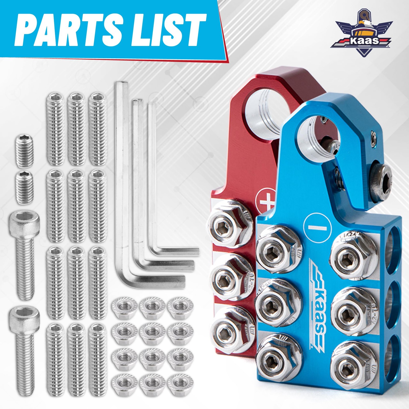 Kaas Battery Terminal Connectors, Colored Anode Top Post Terminal,...