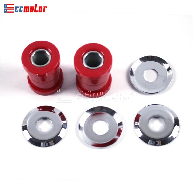 Red Polyurethane Handlebar Riser Bushings Damper Kit For Harley Big Twins 73-17