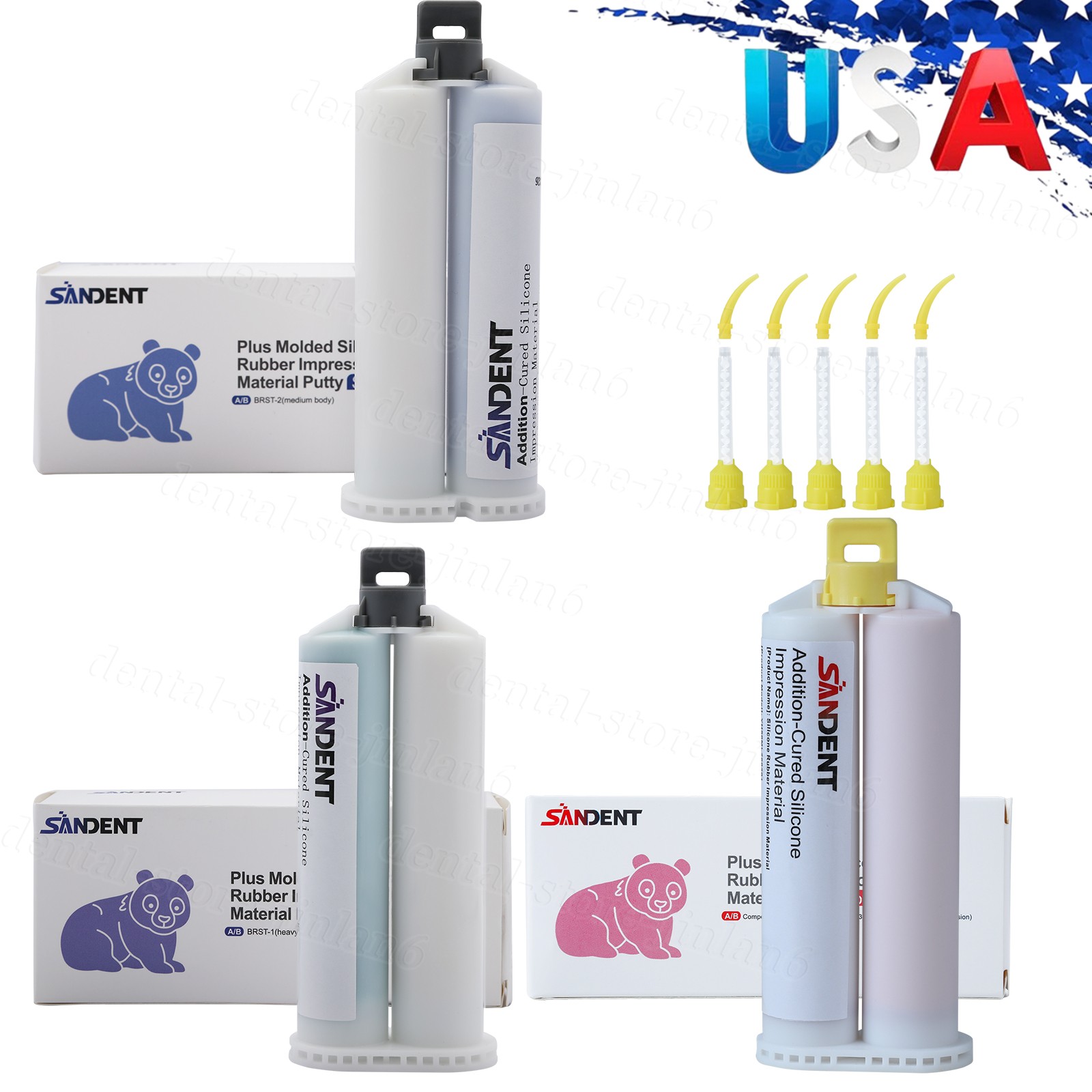 Light/Heavy/Medium Body Fast Set VPS Dental Impression Material 50ml Cartridges