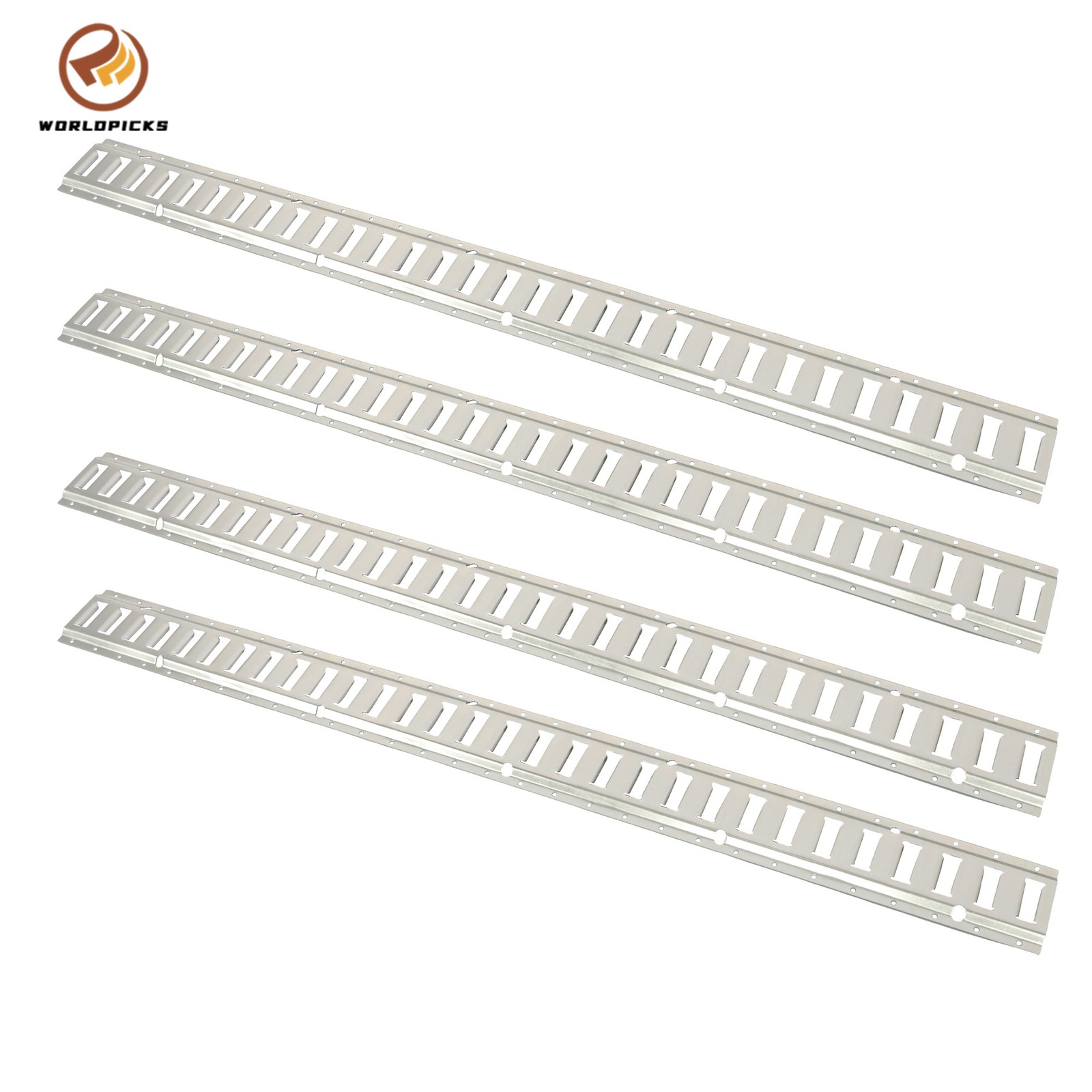 4 Piece 5' Galvanized E Track Rail Set Silver Finish Fit For Trailers Trucks