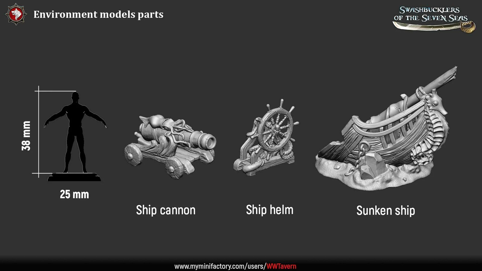 Sunken Ship - Resin Tabletop Miniature