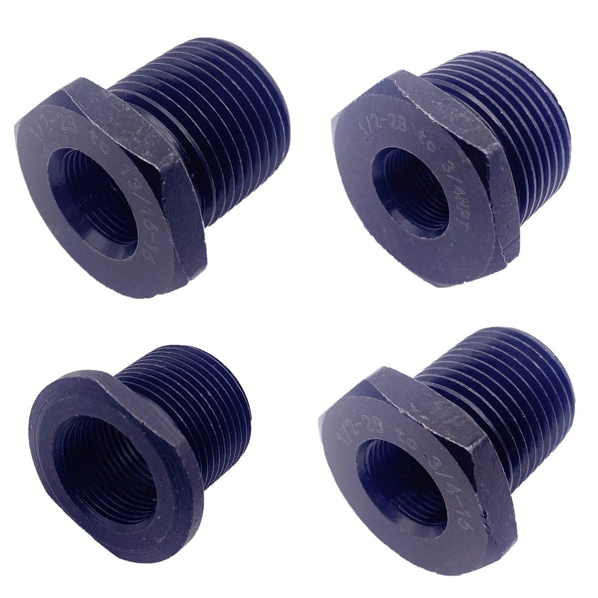 4 PCS Steel Thread Adapter 1/2x28 to 5/8x24 / 3/4x16 /13/16x16 / 3/4 NPT US
